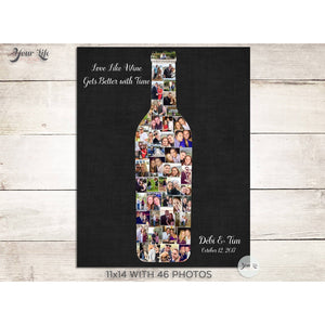 Wine Bottle Friends Photo Collage