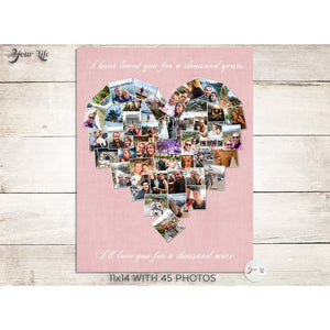 2nd Anniversary Heart Photo Collage