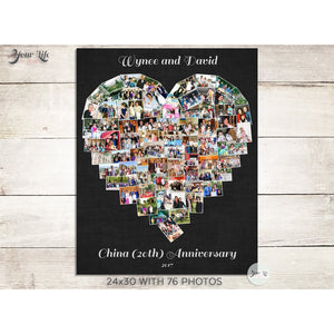 20th Anniversary Heart Photo Collage