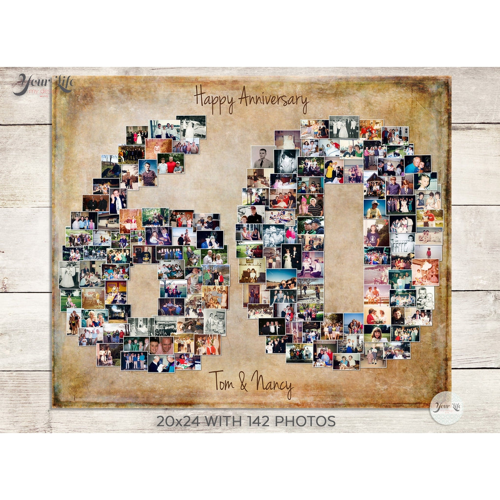60th Photo Collage |60th BirthdayGift | 60th Anniversary Gift
