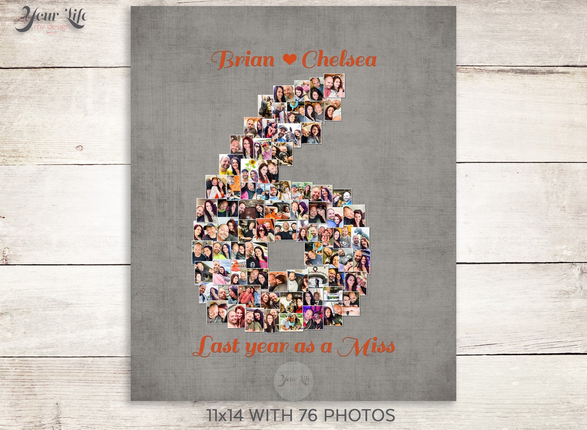 6 YEAR ANNIVERSARY, 6th Anniversary Gift Photo Collage,  6th Anniversary Gift for boyfriend,  6 Year Anniversary Gift Girlfriend, Six Years