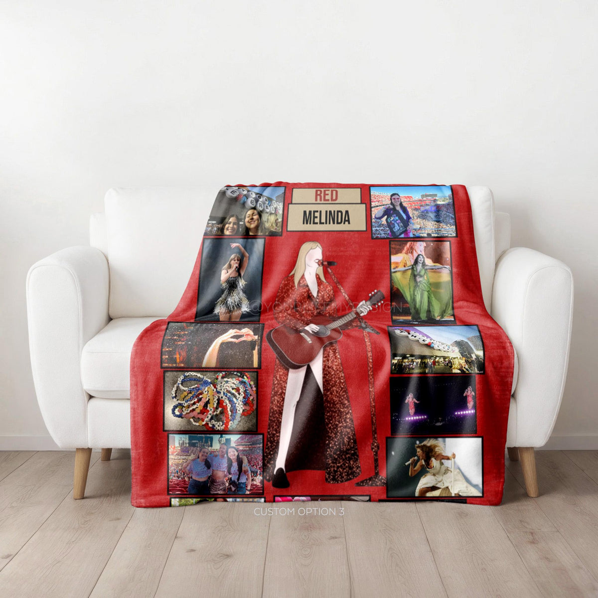 RED Personalized Blanket - Custom Eras Tour Photo Blanket - Unique Gift for Swifties - Cozy Home Decor - 50x60&quot;