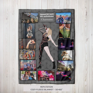 REPUTATION Personalized Blanket - Custom Eras Tour Photo Blanket - Unique Gift for Swifties - Cozy Home Decor - 50x60"