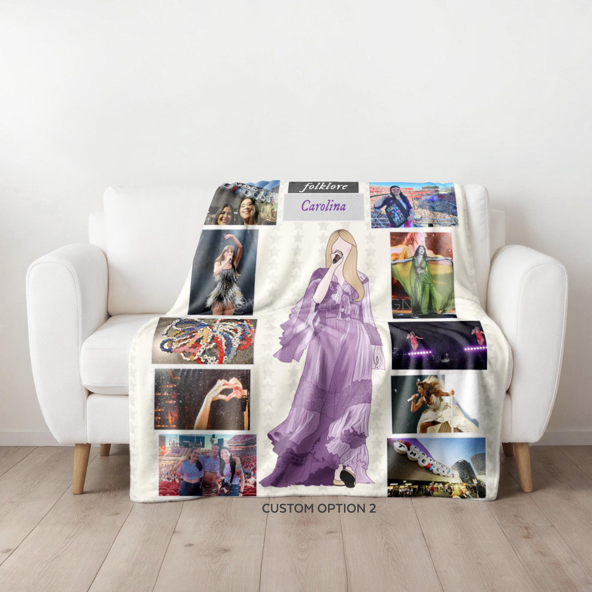 FOLKLORE Personalized Blanket - Custom Eras Tour Photo Blanket - Unique Gift for Swifties - Cozy Home Decor - 50x60&quot;