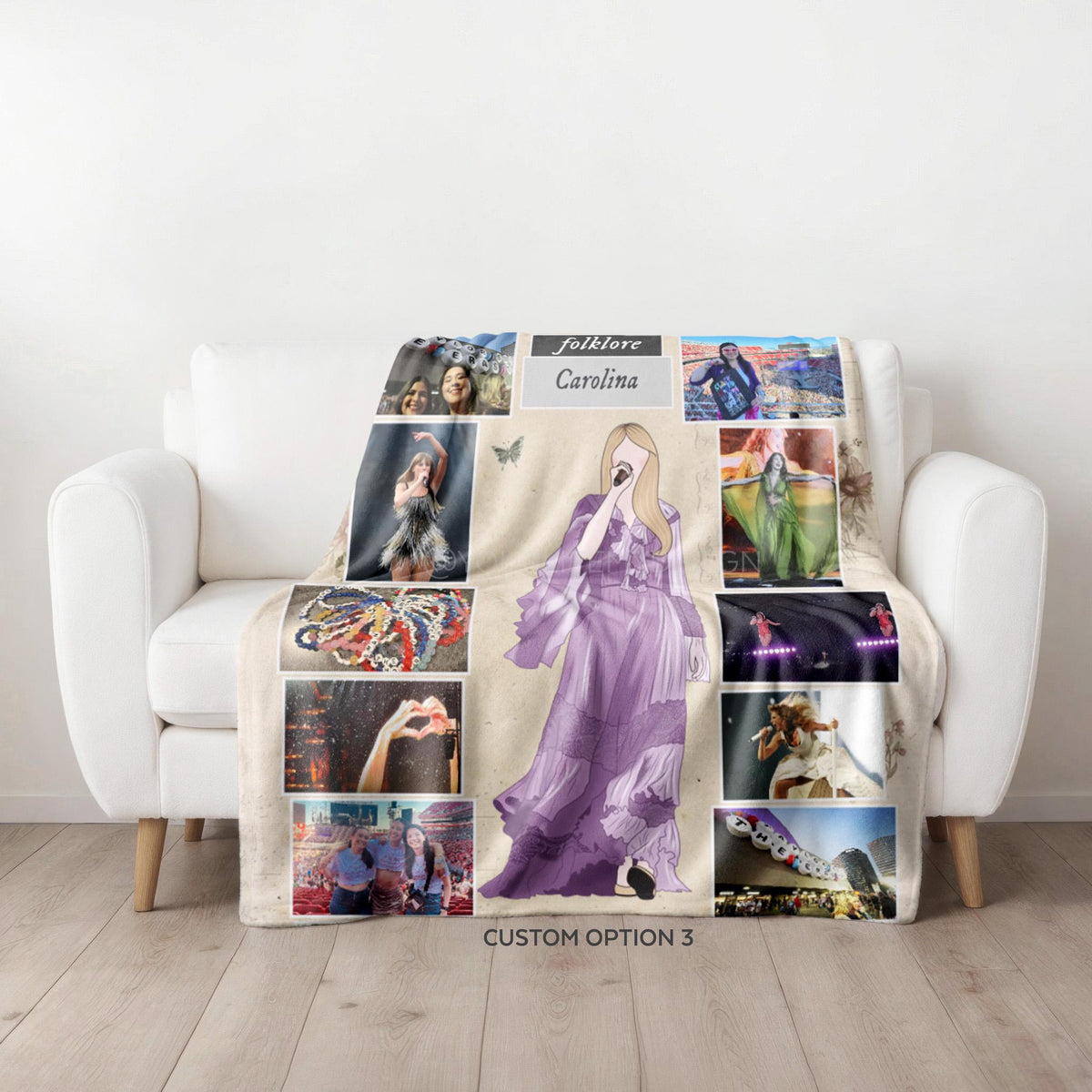 FOLKLORE Personalized Blanket - Custom Eras Tour Photo Blanket - Unique Gift for Swifties - Cozy Home Decor - 50x60&quot;