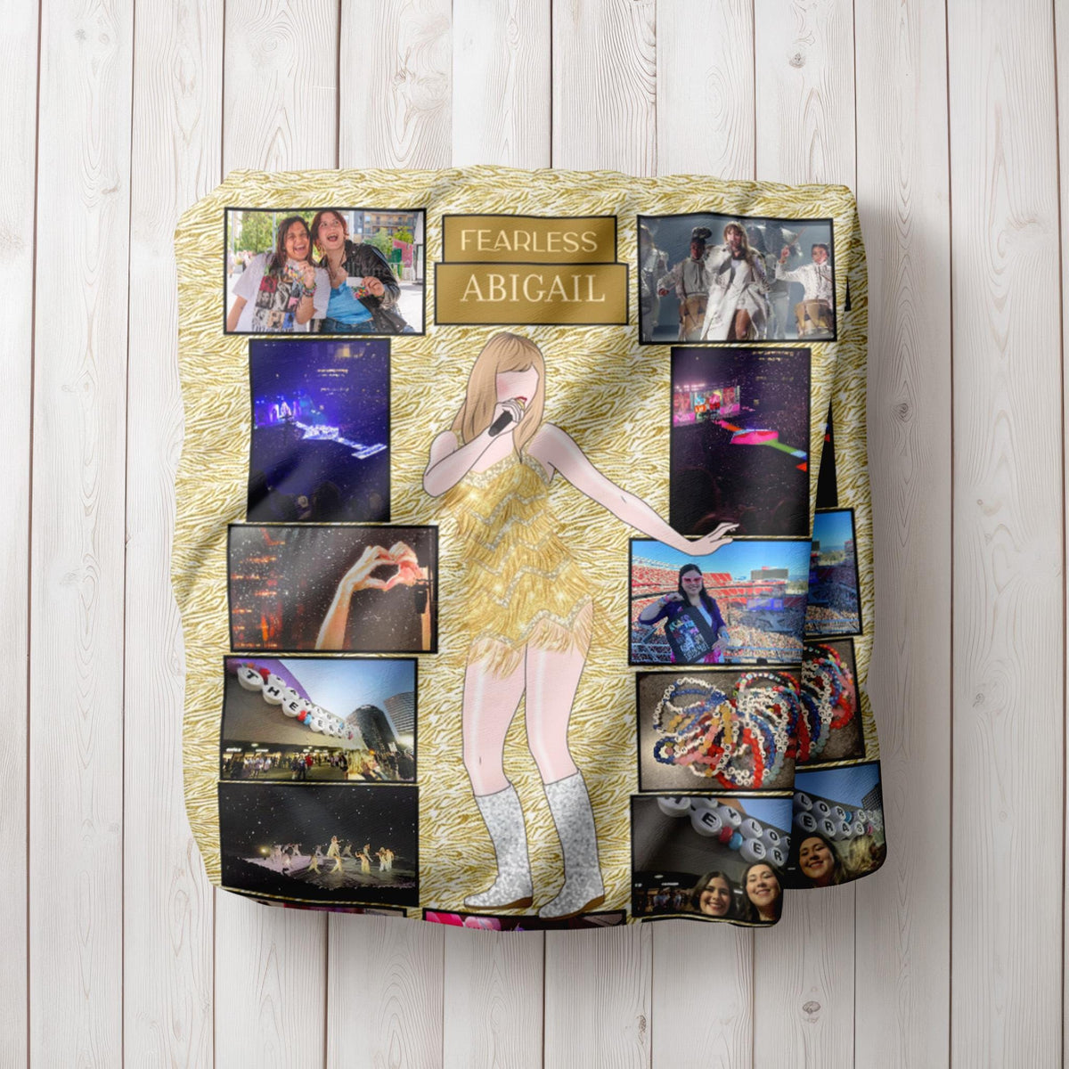 FEARLESS Personalized Blanket - Custom Eras Tour Photo Blanket - Unique Gift for Swifties - Cozy Home Decor - 50x60&quot;