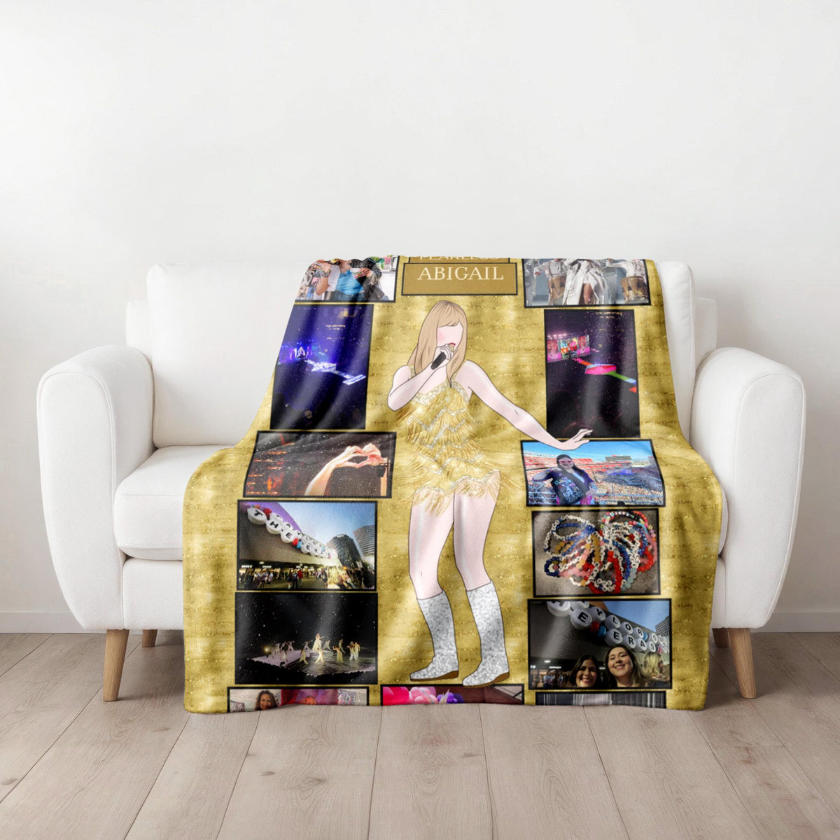 FEARLESS Personalized Blanket - Custom Eras Tour Photo Blanket - Unique Gift for Swifties - Cozy Home Decor - 50x60&quot;