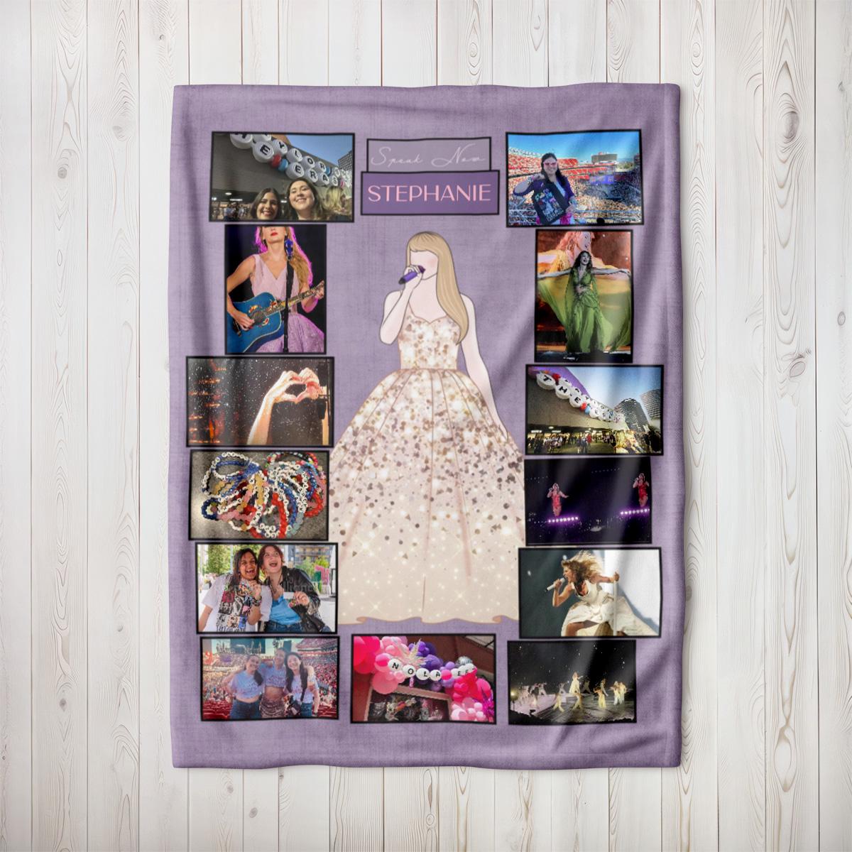 SPEAK NOW Personalized Blanket - Custom Eras Tour Photo Blanket - Unique Gift for Swifties - Cozy Home Decor - 50x60&quot;