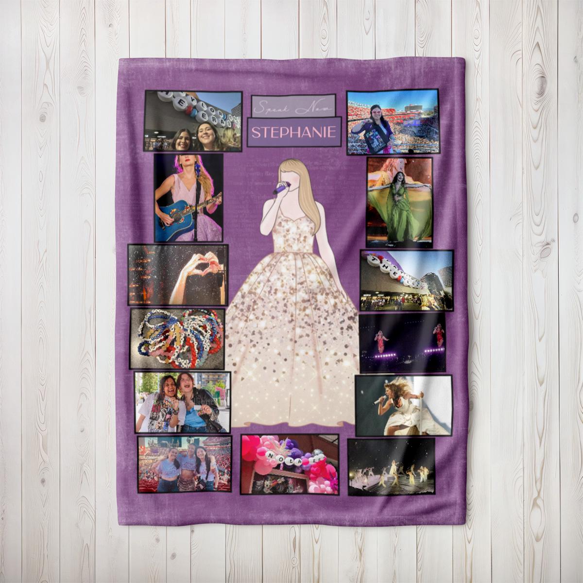 SPEAK NOW Personalized Blanket - Custom Eras Tour Photo Blanket - Unique Gift for Swifties - Cozy Home Decor - 50x60&quot;
