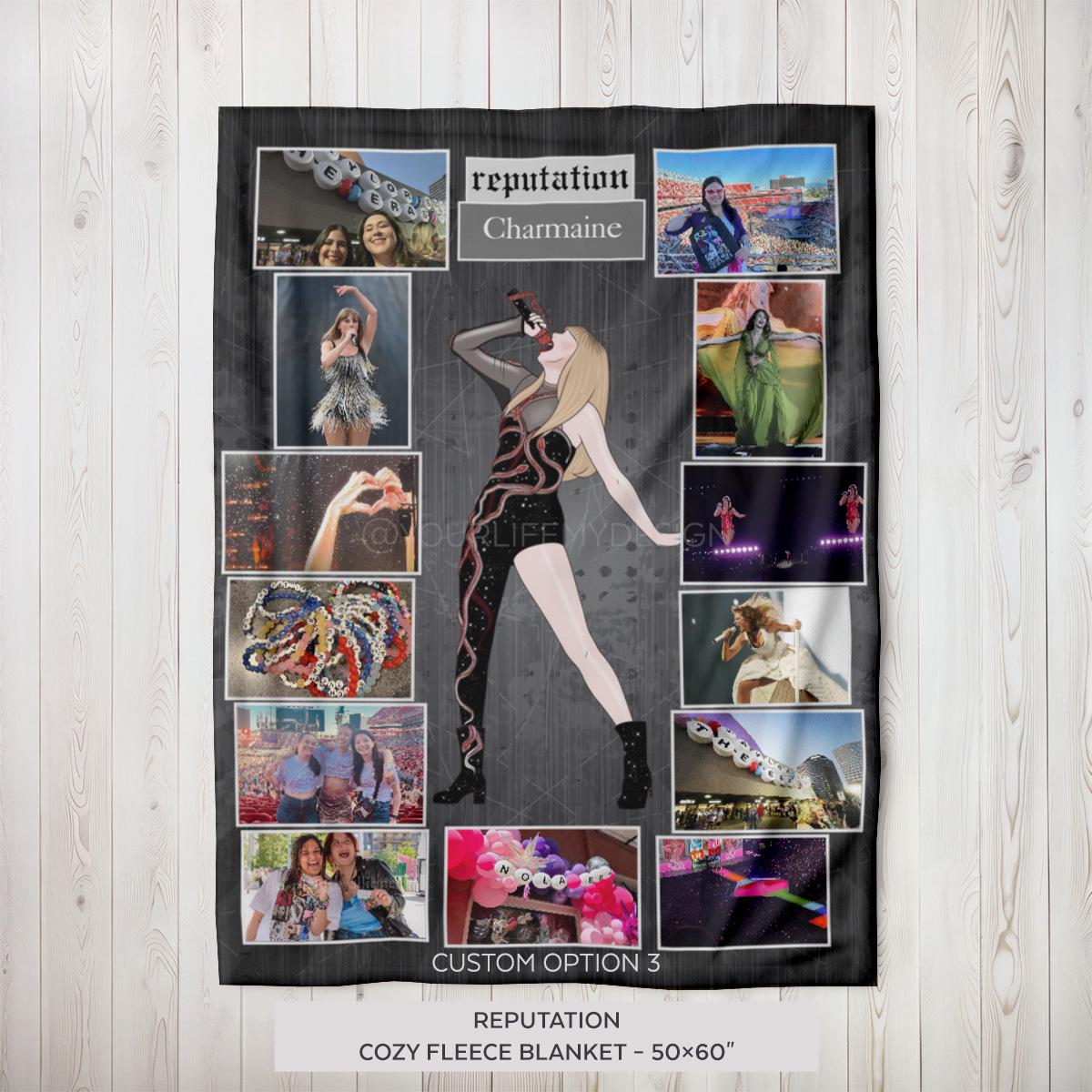 REPUTATION Personalized Blanket - Custom Eras Tour Photo Blanket - Unique Gift for Swifties - Cozy Home Decor - 50x60&quot;
