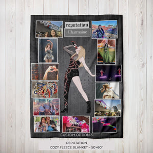 REPUTATION Personalized Blanket - Custom Eras Tour Photo Blanket - Unique Gift for Swifties - Cozy Home Decor - 50x60"