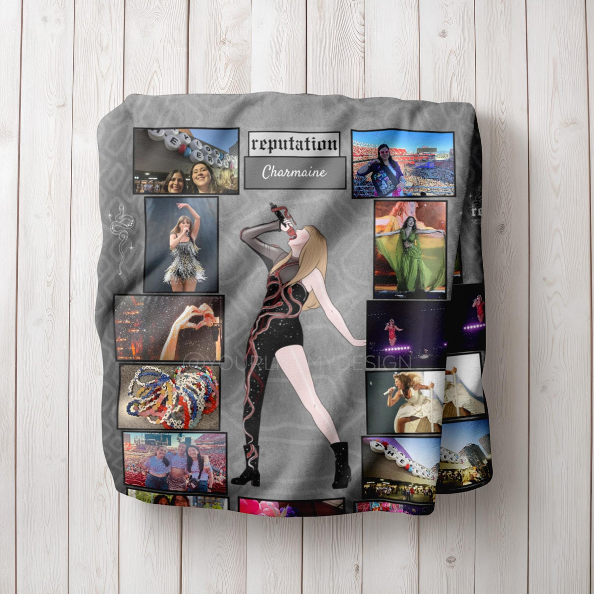 REPUTATION Personalized Blanket - Custom Eras Tour Photo Blanket - Unique Gift for Swifties - Cozy Home Decor - 50x60&quot;
