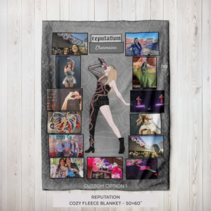 REPUTATION Personalized Blanket - Custom Eras Tour Photo Blanket - Unique Gift for Swifties - Cozy Home Decor - 50x60"