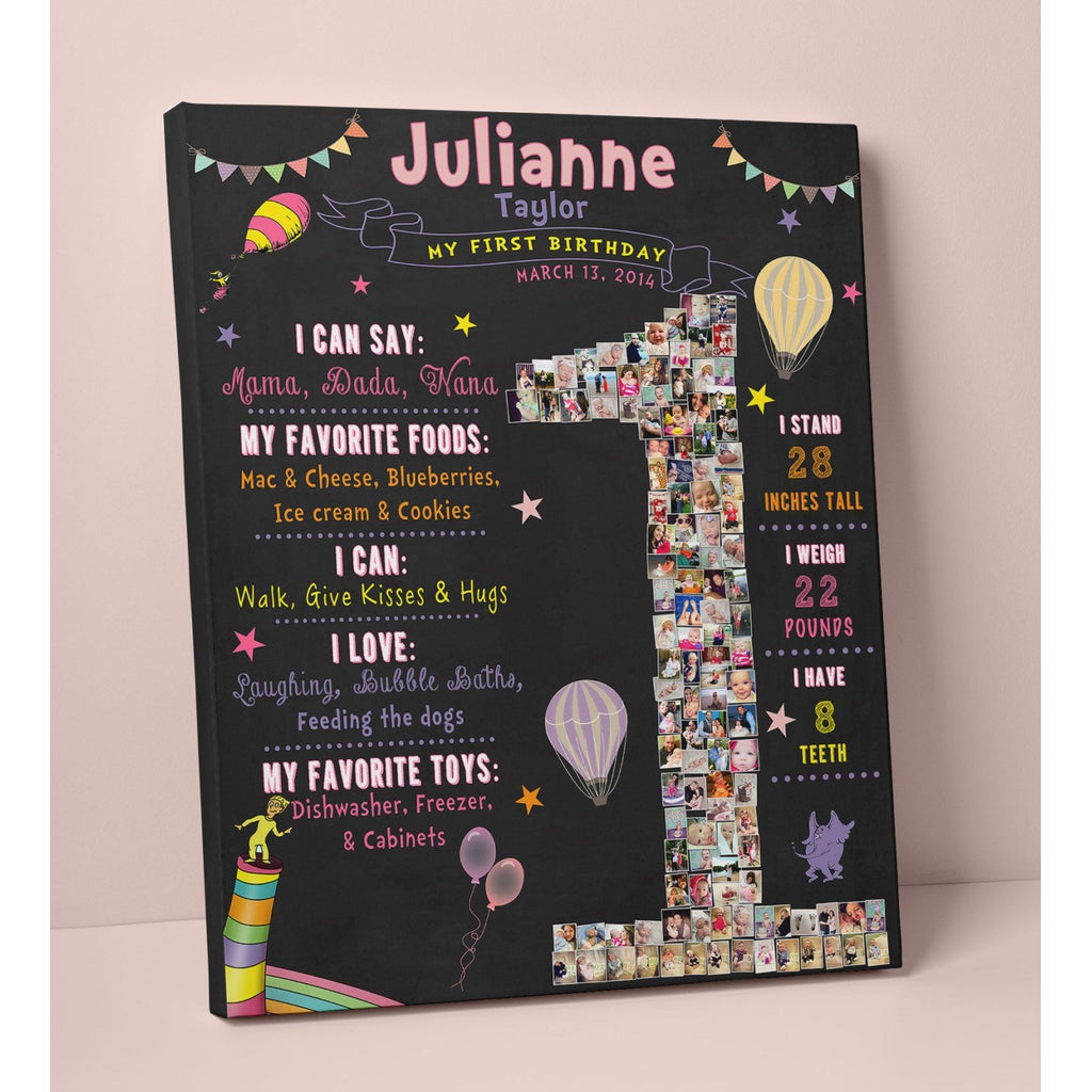 1st Birthday Photo Collage - Hot Air Balloon Party  | Photo Canvas Prints