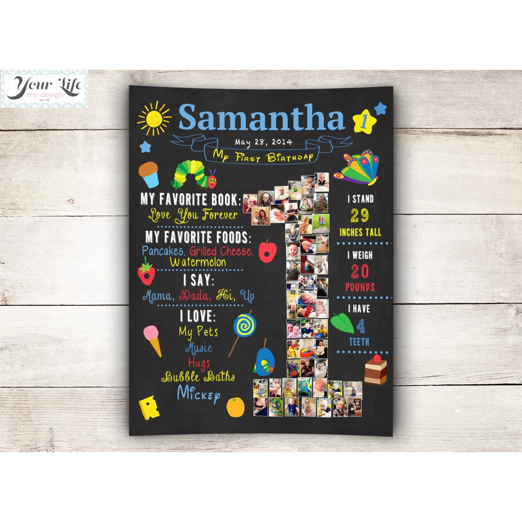 1st Birthday Photo Collage - Hungry Caterpillar Party | Photo Canvas Prints