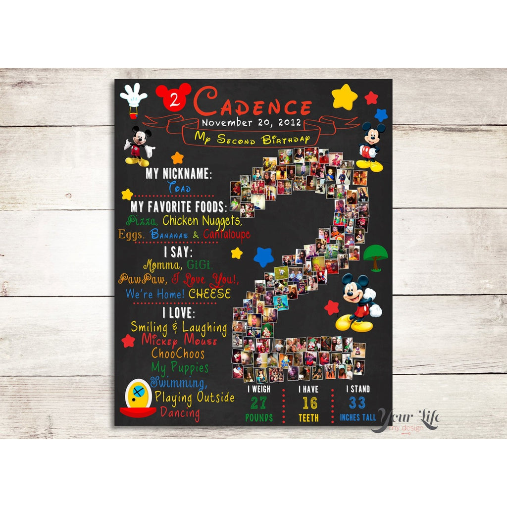 2nd Birthday Photo collage - Mickey Mouse Party  | Photo Canvas Prints