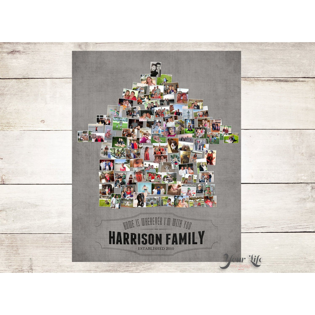 Custom Shapes Photo Collage, Choose Any Shape Collage, Custom Digital Photo Canvas Prints