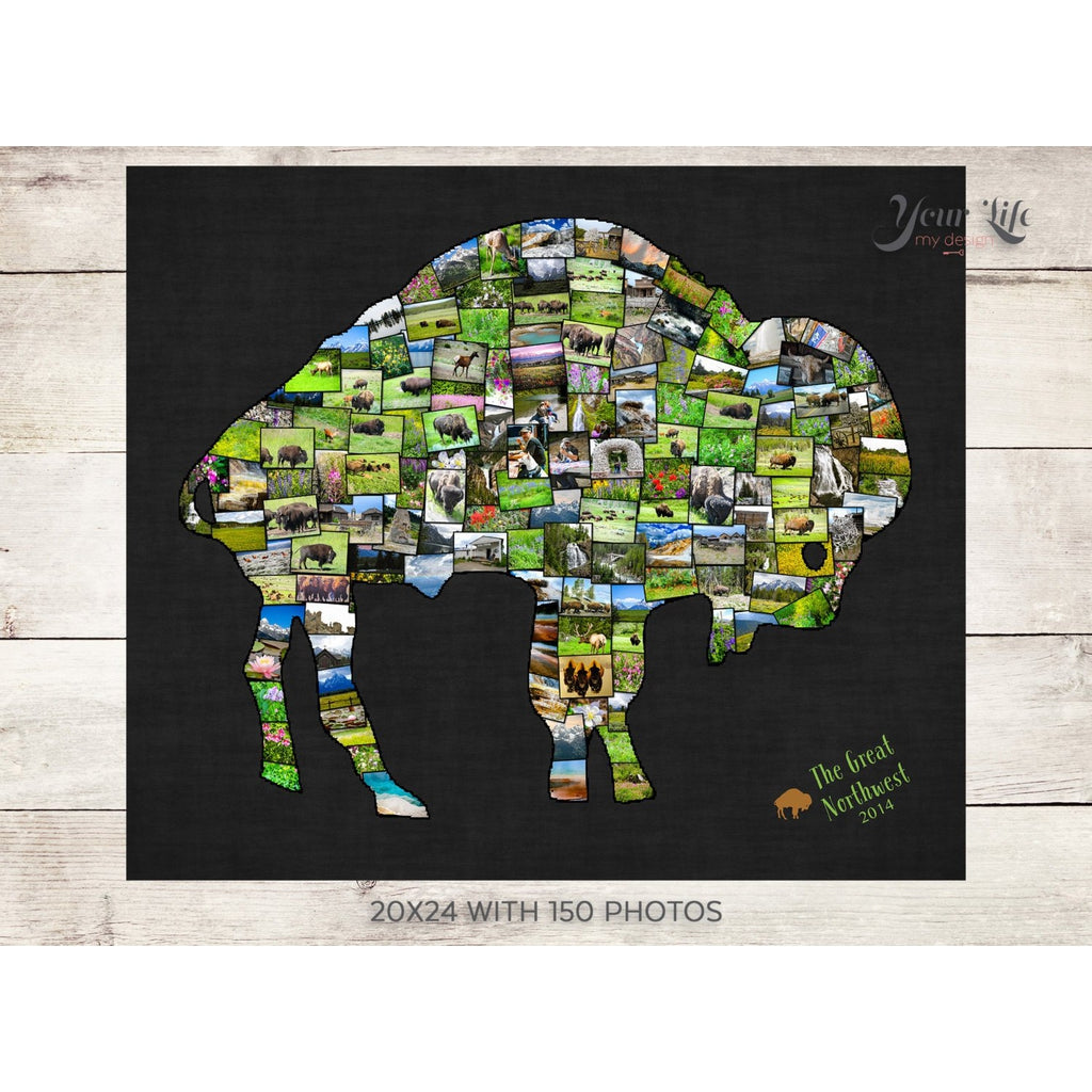 Custom Shapes Photo Collage, Choose Any Shape Collage, Custom Digital Photo Canvas Prints