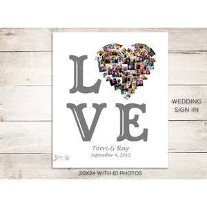 Wedding Guest Book Alternative- Photo Collage on Canvas