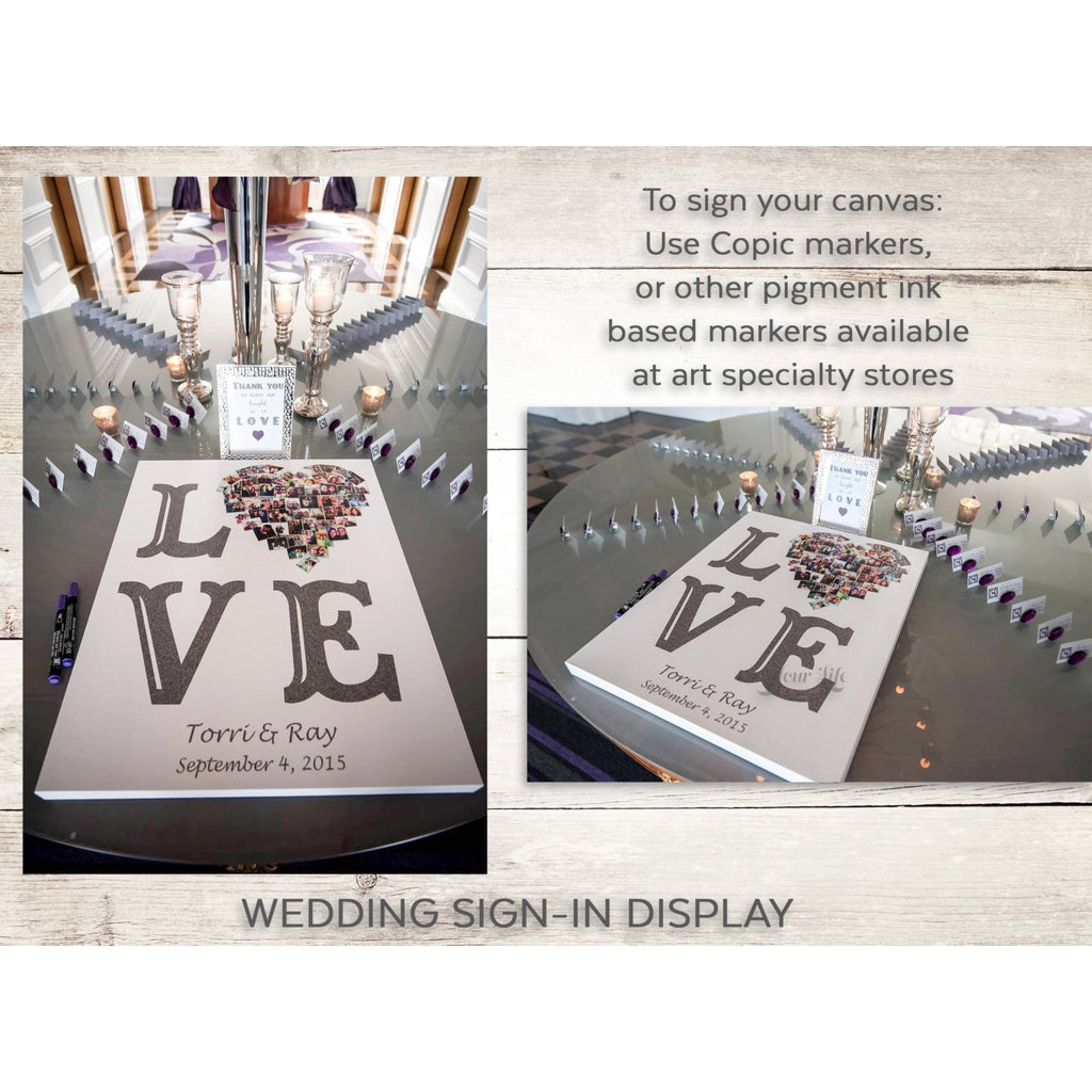 Wedding Guest Book Alternative- Photo Collage on Canvas