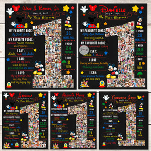 Mickey Mouse - 1st Birthday Photo Collage