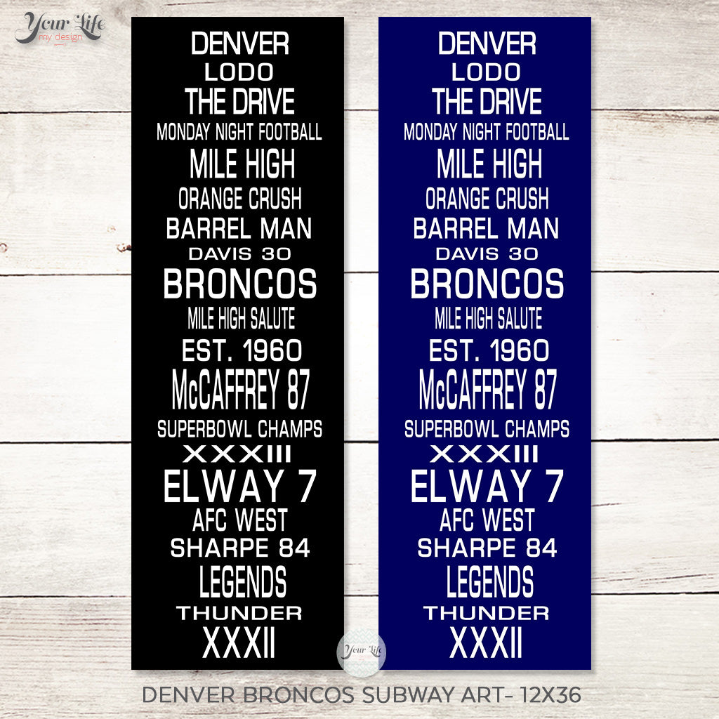 Denver City - Subway Art - 12X36"