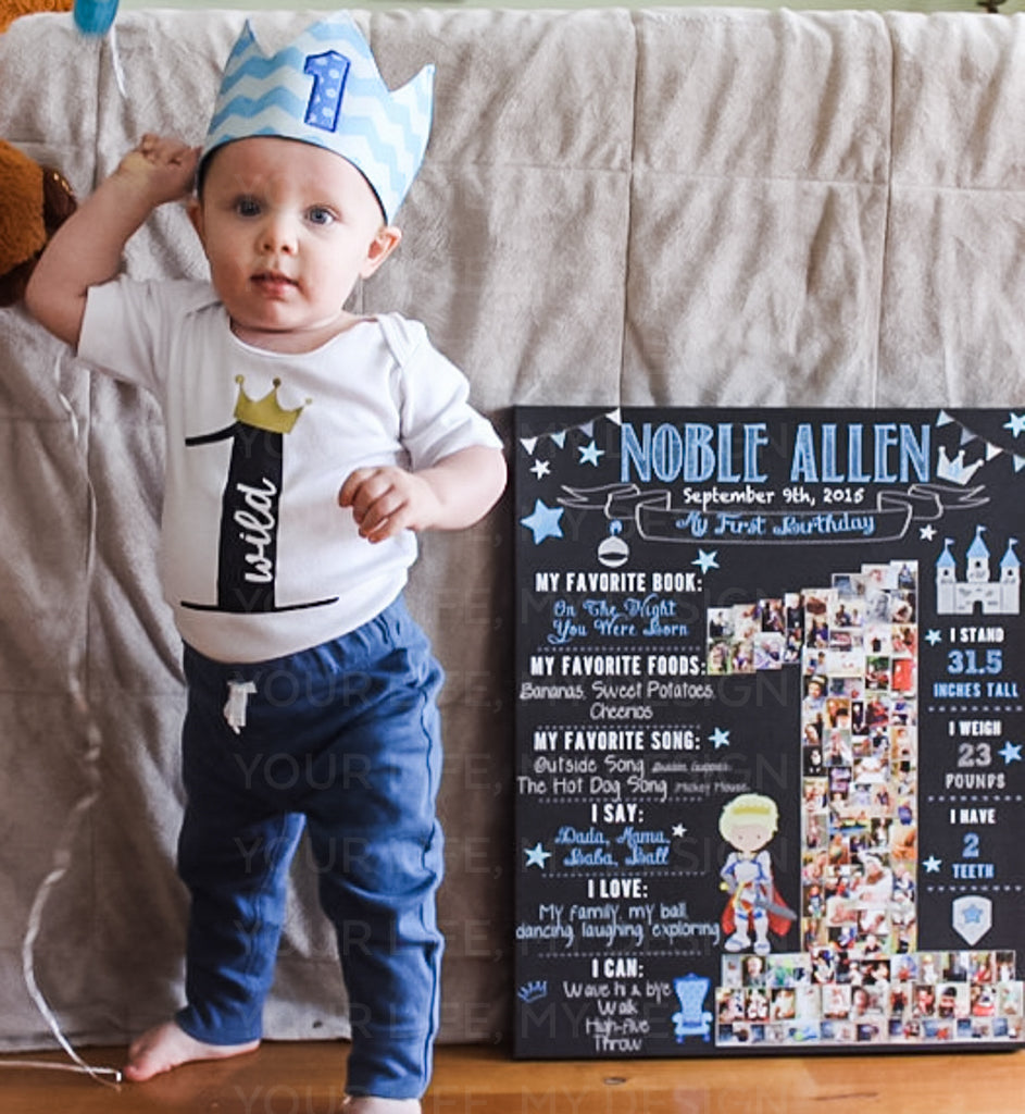 Twins 1st Birthday Photo Collage - Twinkle Little Star Party