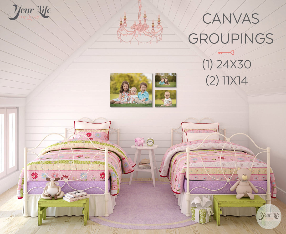 CANVAS GROUPING 2- Premium Quality, Your Images on Canvas, Canvas Clusters --- Grouping Collection 2 includes (1) 24x30 &amp; (2) 11x14s