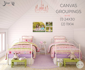 CANVAS GROUPING 2- Premium Quality, Your Images on Canvas, Canvas Clusters --- Grouping Collection 2 includes (1) 24x30 & (2) 11x14s