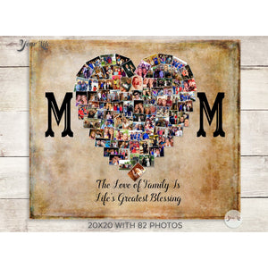 Mom Heart Photo Collage