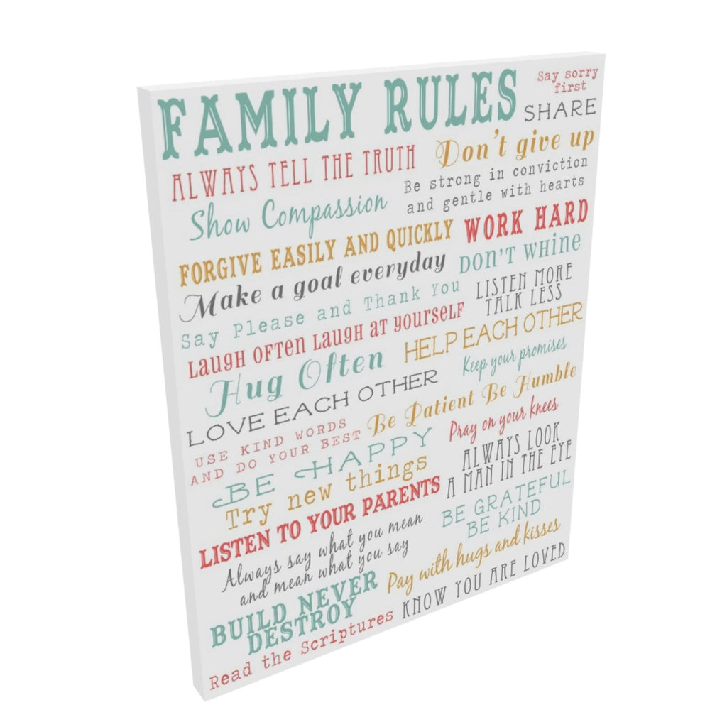 Family Rules Word Art, Family Wall Art, Family Art Poster, Family Art, Family Rules, Canvas Wall Art - Mom Valentines Day Gift
