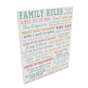 Family Rules Word Art, Family Wall Art, Family Art Poster, Family Art, Family Rules, Canvas Wall Art - Mom Valentines Day Gift