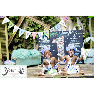 Twins- Hearts - 2nd Birthday Photo Collage
