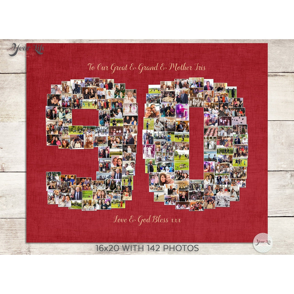 90th Birthday Photo Collage Gift