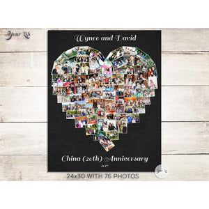 20th Anniversary Heart Photo Collage