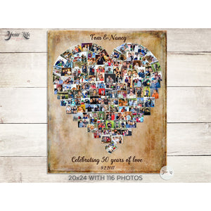 50th Birthday Heart Photo Collage