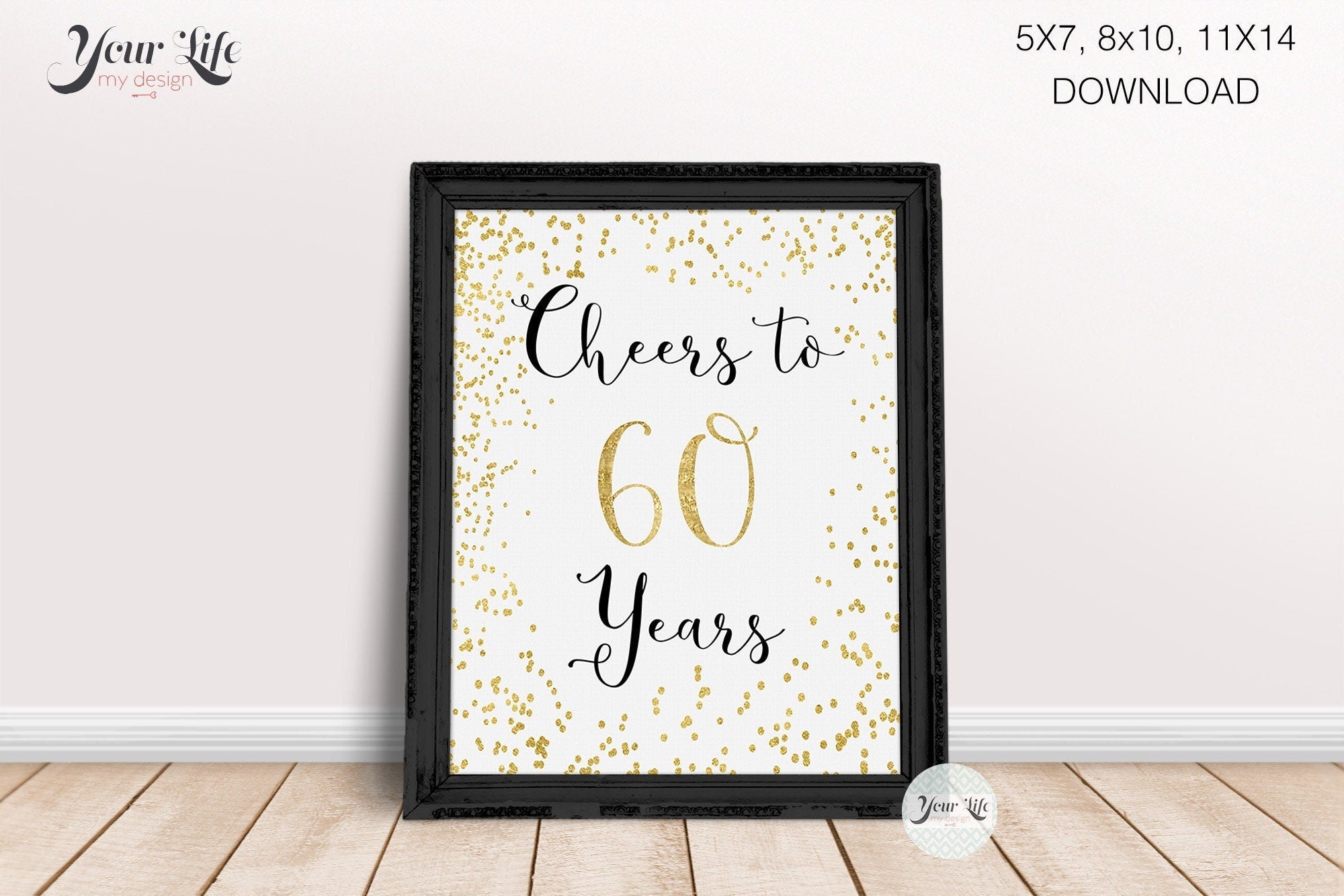 11x14 60th Anniversary Decor