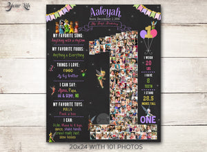 Fairies Birthday Chalkboard Sign, One Year Chalkboard, 1st Fairies Party, Babys 1st Birthday Sign, Fairies Party Decor