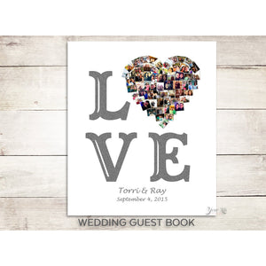 Wedding Guest Book Alternative- Photo Collage on Canvas